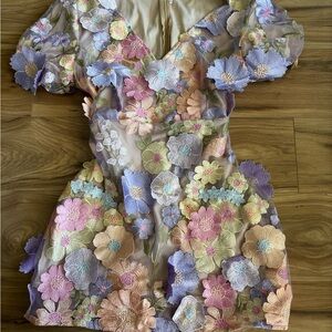 Floral Embroidered Mini Dress